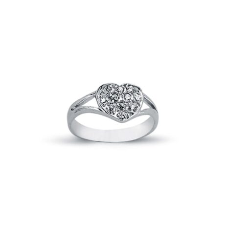 Sterling Silver CZ heart Signet Ring – ARN108