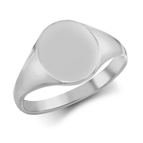 Sterling Silver Oval Polished Signet Ring