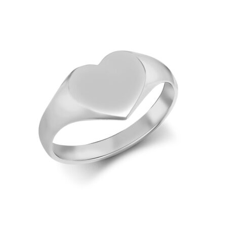 Sterling Silver Heart Shape Signet Ring
