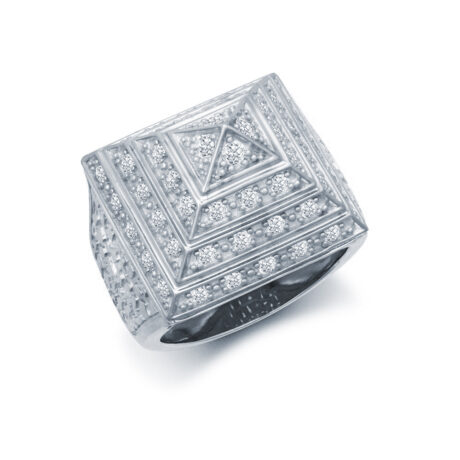 Sterling Silver CZ Pyramid Ring