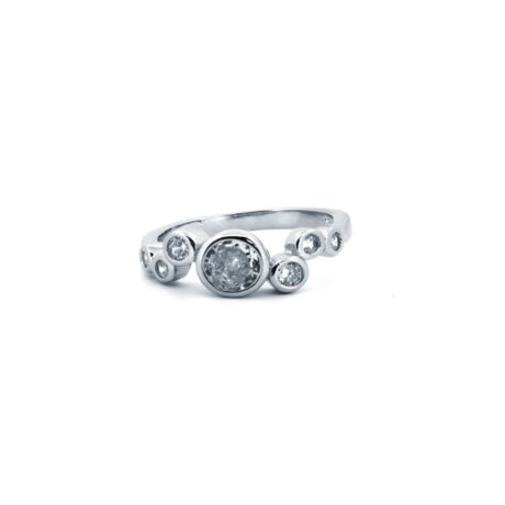 Sterling Silver Rhodium CZ Dress Ring – ARN175