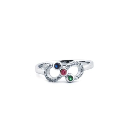 Sterling Silver Rhodium CZ Infinity Ring