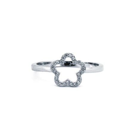 Sterling Silver Rhodium CZ Dress Ring – ARN183