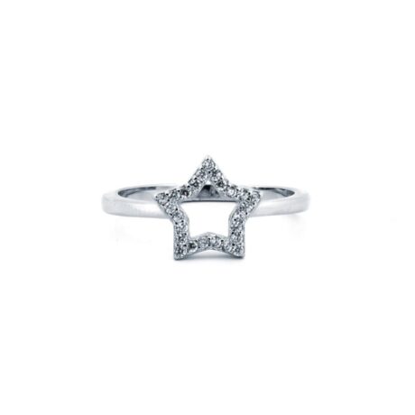 Sterling Silver Rhodium CZ Dress Ring – ARN185