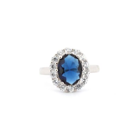 Sterling Silver Rhodium CZ Dress Ring – ARN186