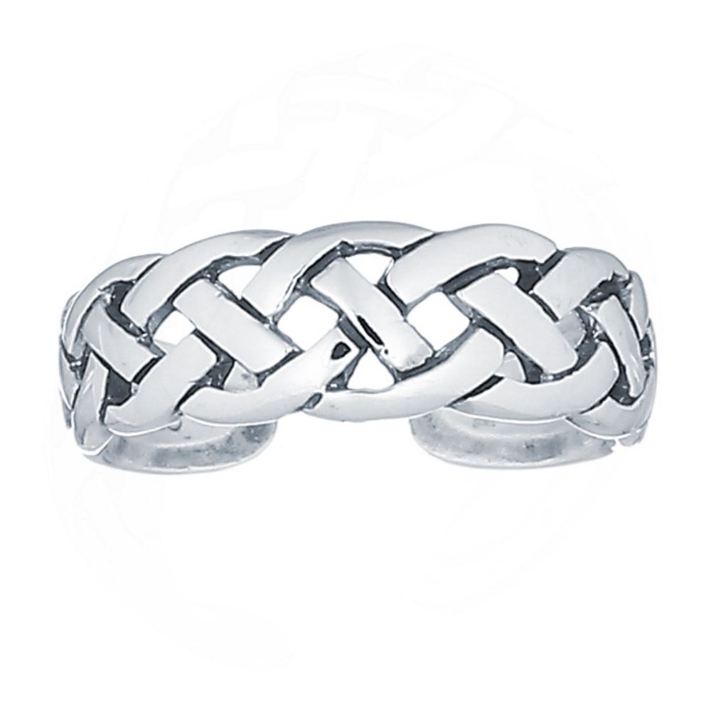Sterling Silver Weave Toe Ring - Image 2