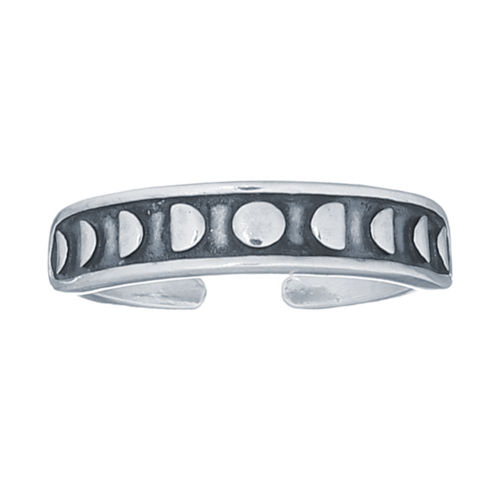 Sterling Silver Moon Phases Toe Ring - Image 2