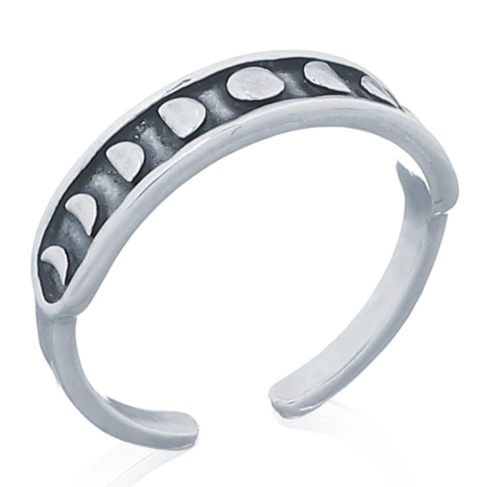 Sterling Silver Moon Phases Toe Ring