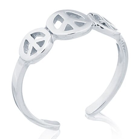 Sterling Silver Peace Sign Toe Ring