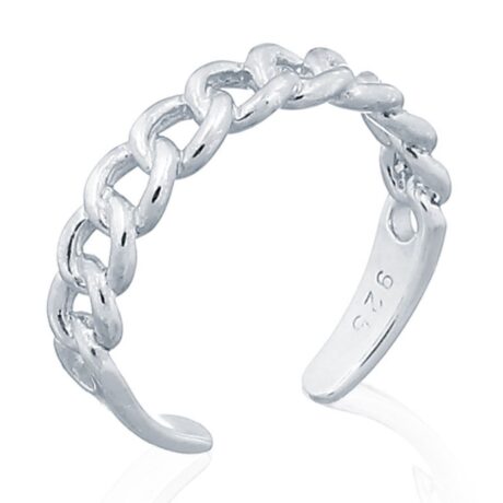 Sterling Silver Curb Chain Toe Ring