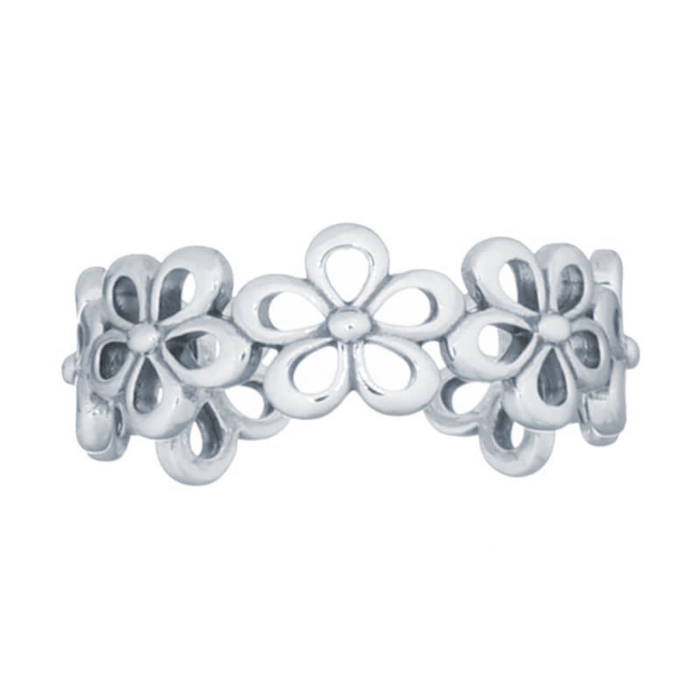 Sterling Silver Daisy Flower Toe Ring - Image 2