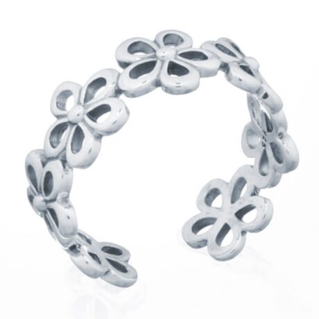 Sterling Silver Daisy Flower Toe Ring