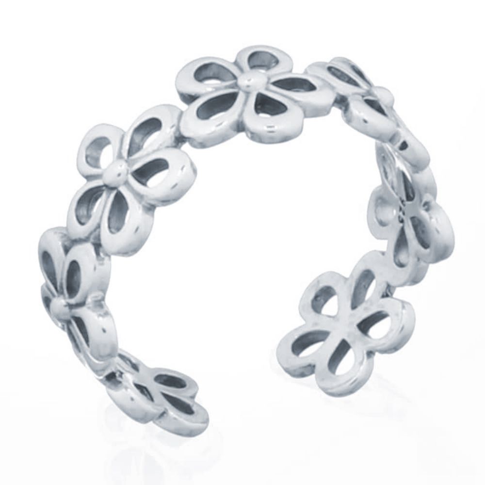 Sterling Silver Daisy Flower Toe Ring