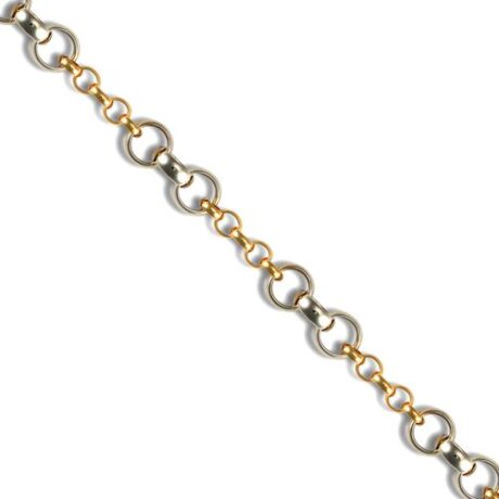 9ct Yellow & White Gold Hollow Belcher Bracelet