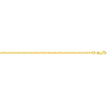 9ct Yellow Gold Hollow Marine 3.4mm Bracelet