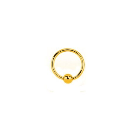 9ct Yellow Gold Ball Closure Body Ring Piercing 10mm