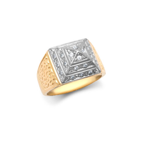 9ct Yellow Gold Child's CZ Pyramid Ring