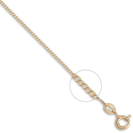 9ct Yellow Gold Diamond Cut Curb Pendant Chain