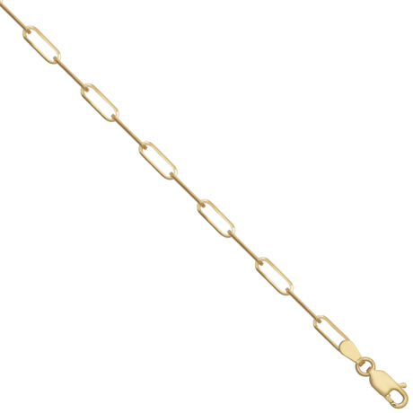 9ct Yellow Gold Hollow Paperclip 2.7mm Chain