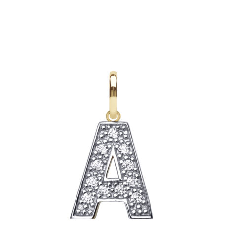 9ct Yellow Gold Cubic Zirconia Initial Pendant – JIN022-A