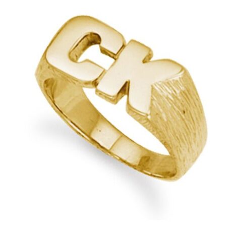 9ct Yellow Gold Initial Blank Ring – JIR016