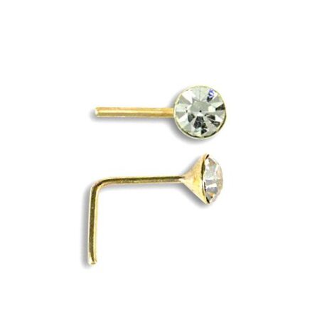 9ct Yellow Gold Cubic Zirconia Nose Stud 3mm