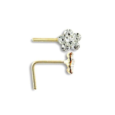 9ct Yellow Gold Cubic Zirconia Daisy Nose Stud