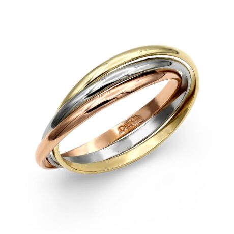 9ct Three-Colour Gold Russian Wedding Ring – 2mm