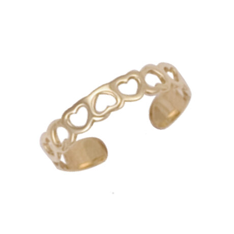 9ct Gold Cut-Out Hearts Toe Ring