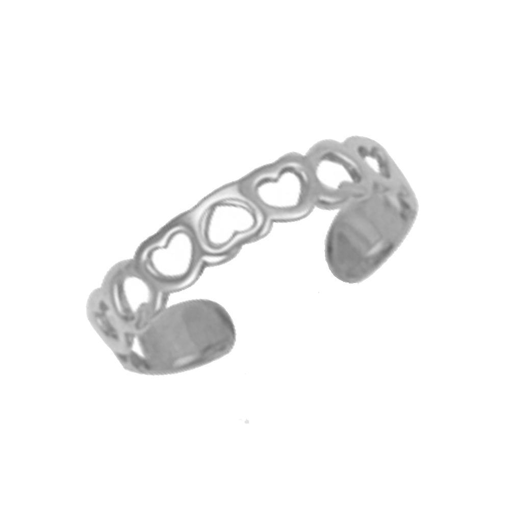 9ct Gold Cut-Out Hearts Toe Ring - Image 2
