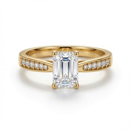 9ct Yellow Gold 1.00ct Emerald-Cut Lab-Grown Diamond Engagement Ring