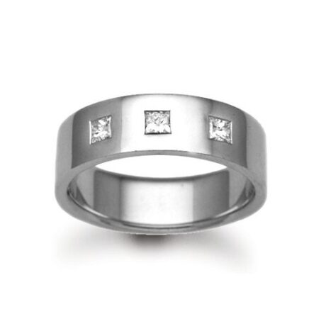 950 Platinum Natural Diamond Rubover-Set Wedding Ring