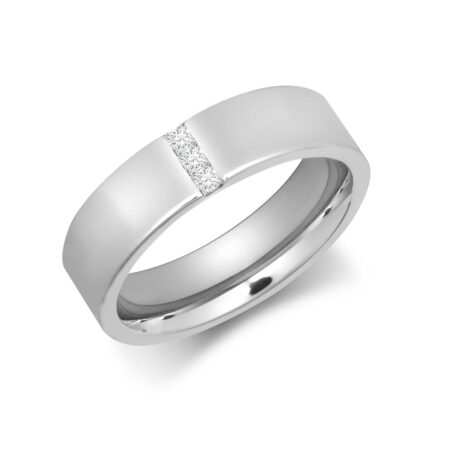 950 Platinum Natural Diamond Rubover-Set Wedding Ring – 4–6mm
