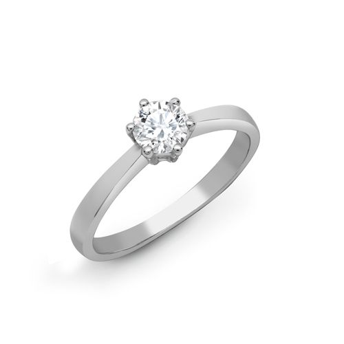 950 Platinum 6-Claw Natural Diamond Solitaire Engagement Ring - Image 3