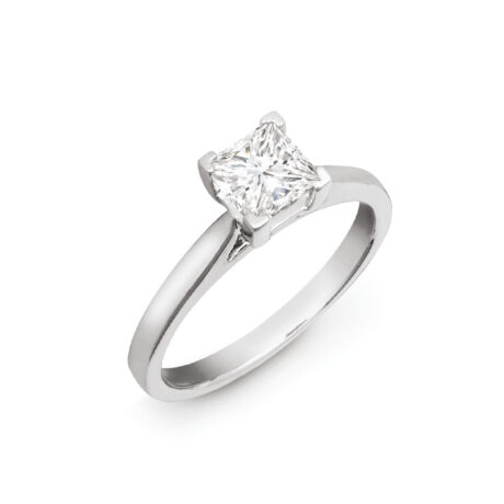 950 Platinum Princess Natural Diamond Wed-Fit Solitaire Engagement Ring