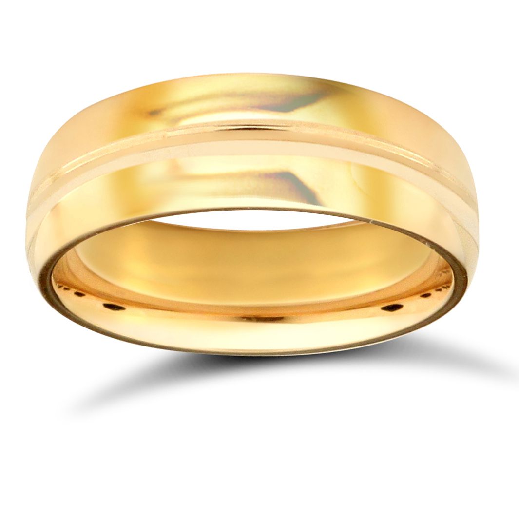 9ct Yellow Gold 6mm Premium Weight Court Profile Wedding Ring - Image 4