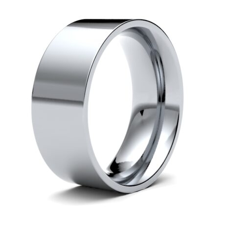 950 Platinum Standard Weight Flat Court Profile Mirror Finish Wedding Ring