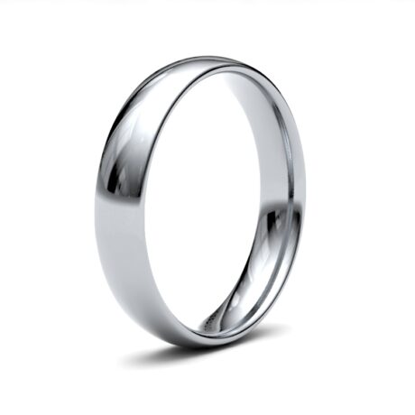18ct White Gold 4mm Lightweight Court Profile Wedding Ring