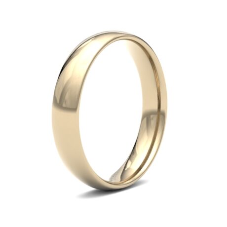 18ct Yellow Gold 4mm Lightweight Court Profile Mirror Finish Wedding Ring – Sizes I–Q