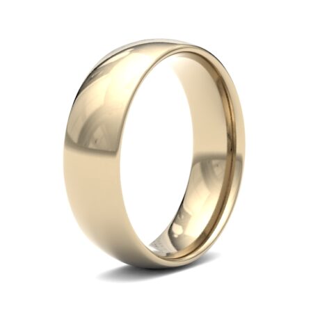 18ct Yellow Gold 6mm Lightweight Court Profile Mirror Finish Wedding Ring – Sizes R–Z