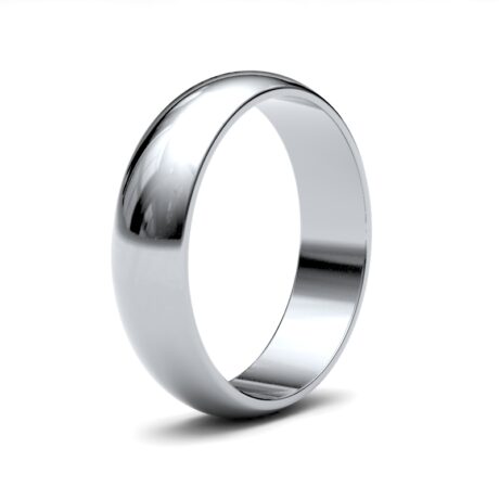 18ct White Gold 5mm Lightweight D-Shape Wedding Ring