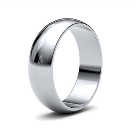 18ct White Gold 6mm Lightweight D-Shape Profile Mirror Finish Wedding Ring – Sizes R–Z