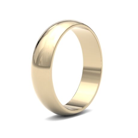 9ct Yellow Gold 5mm Lightweight D-Shape Wedding Ring