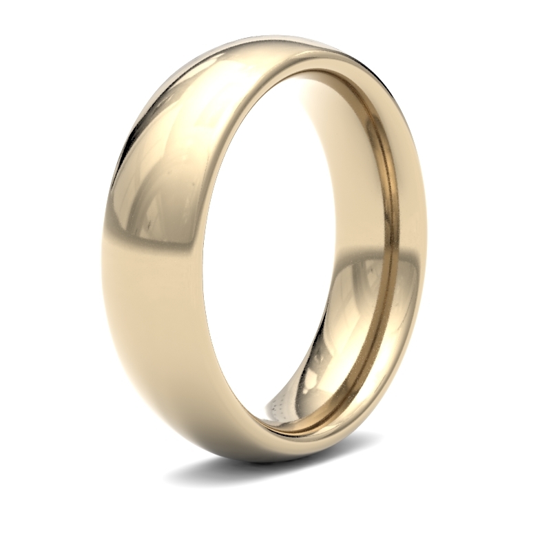 9ct Yellow Gold 6mm Premium Weight Court Profile Wedding Ring