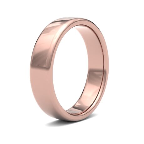 9ct Rose Gold 5mm Standard Weight Soft Court Wedding Ring