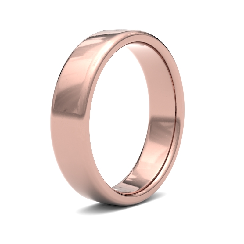9ct Rose Gold 5mm Standard Weight Soft Court Wedding Ring