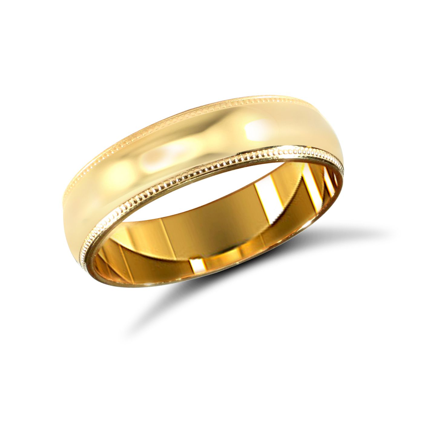 9ct Yellow Gold 5mm Standard Weight Soft Court Wedding Ring - Image 3