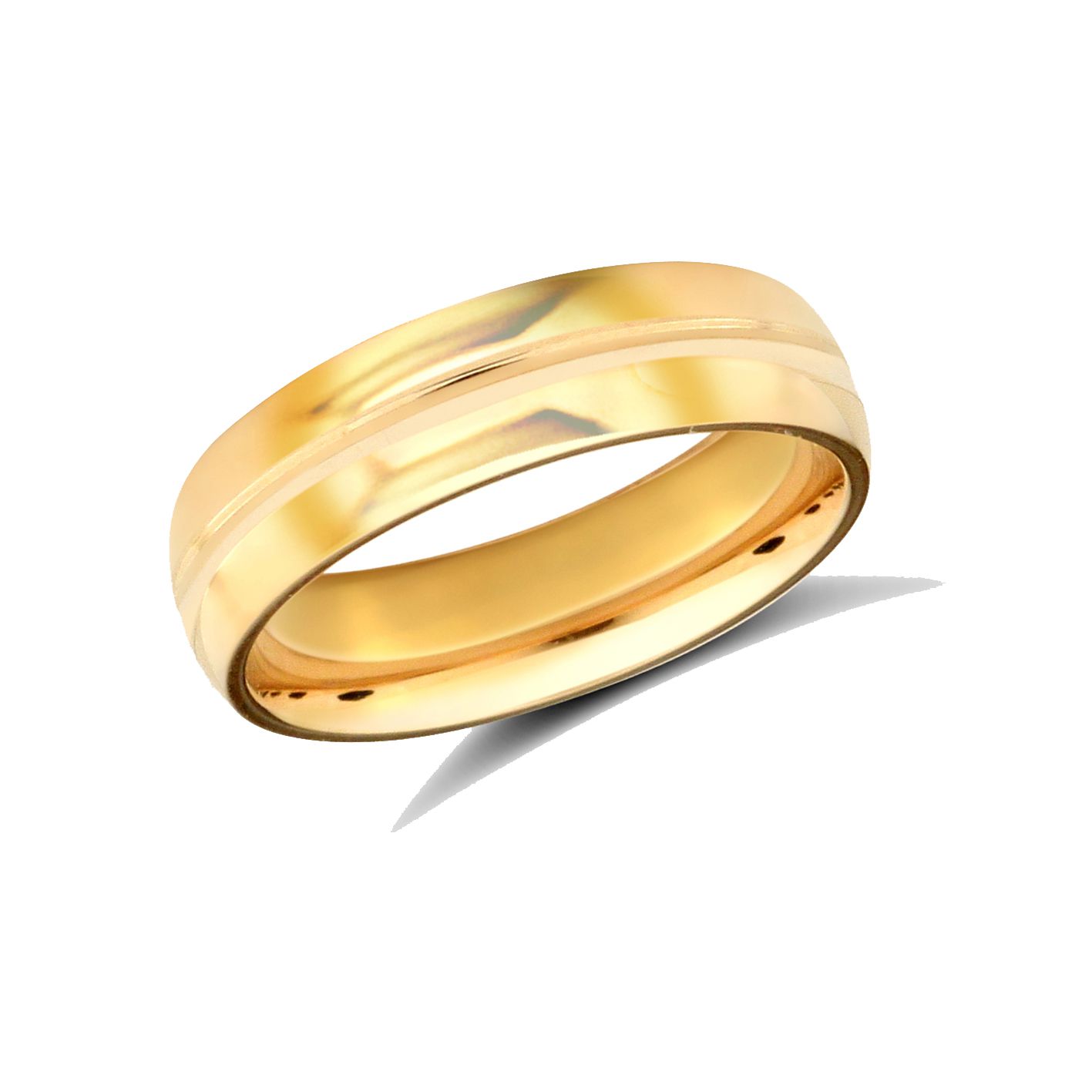 9ct Yellow Gold 5mm Standard Weight Soft Court Wedding Ring - Image 4