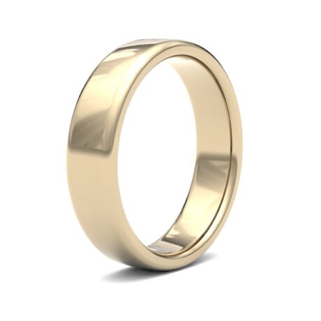 9ct Yellow Gold 5mm Standard Weight Soft Court Wedding Ring