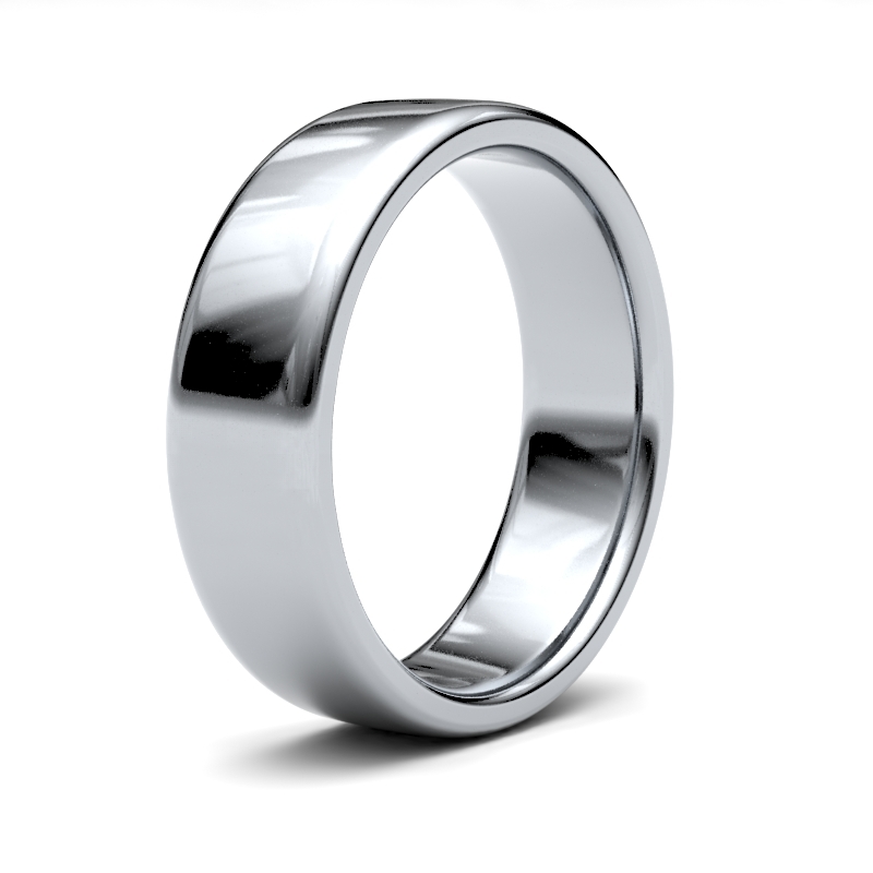 9ct White Gold 6mm Court Profile Wedding Ring